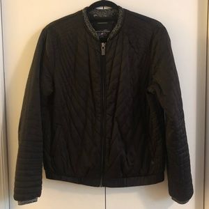 Scotch & Soda Quilted black bomber jacket